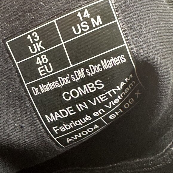 Dr. Marten's Combs Men's size 14 Black Combat Boots - Picture 8 of 8